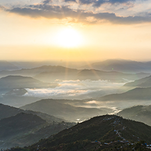 Sky, clouds and sun. Stunning landscape to illustrate God's Glory.