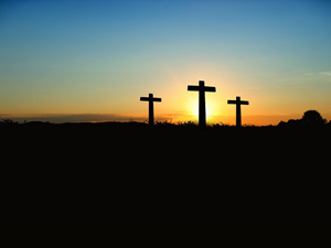 Picture of 3 crosses. Meant to illustrate the peace of Jesus