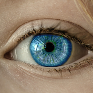 Close up picture of a blue eye. Meant to illustrate seeking Jesus