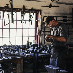 Man working in shop. Meant to introduce the writing about work from God's perspective